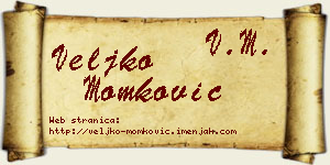 Veljko Momković vizit kartica